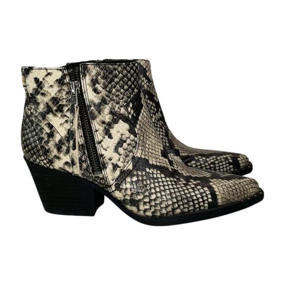 Circus Sam Edelman Western Whistler Point Toe Ankle Bootie Snake Print 6 - Picture 4 of 6